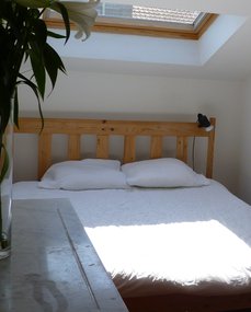 airy bedroom with velux